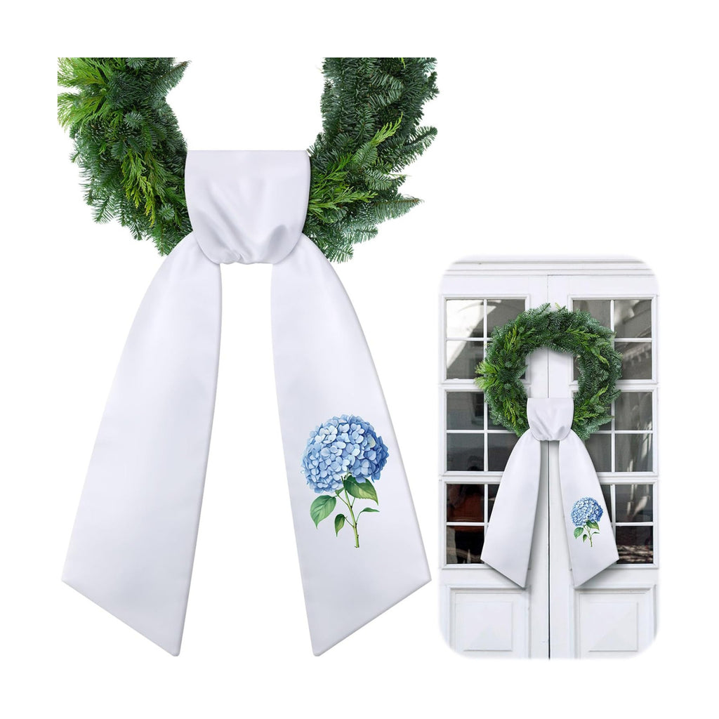 VitalCozy Spring Hydrangea Wreath Sash, Satin for Embroidery Front Door