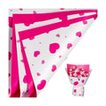 LeZakaa 20 Sheets Flower Wrapping Paper, Hot Pink Heart Design Waterproof Floral Bouquet Paper for Valentine's Day, Wedding, Anniversary Romantic Gift Packaging