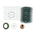 10cm*3m Chicken Wire Flower Arrangement Tools Kit,Floral Tape,Boutonniere Pin,Natural Jute Twine for Floral Arrangements