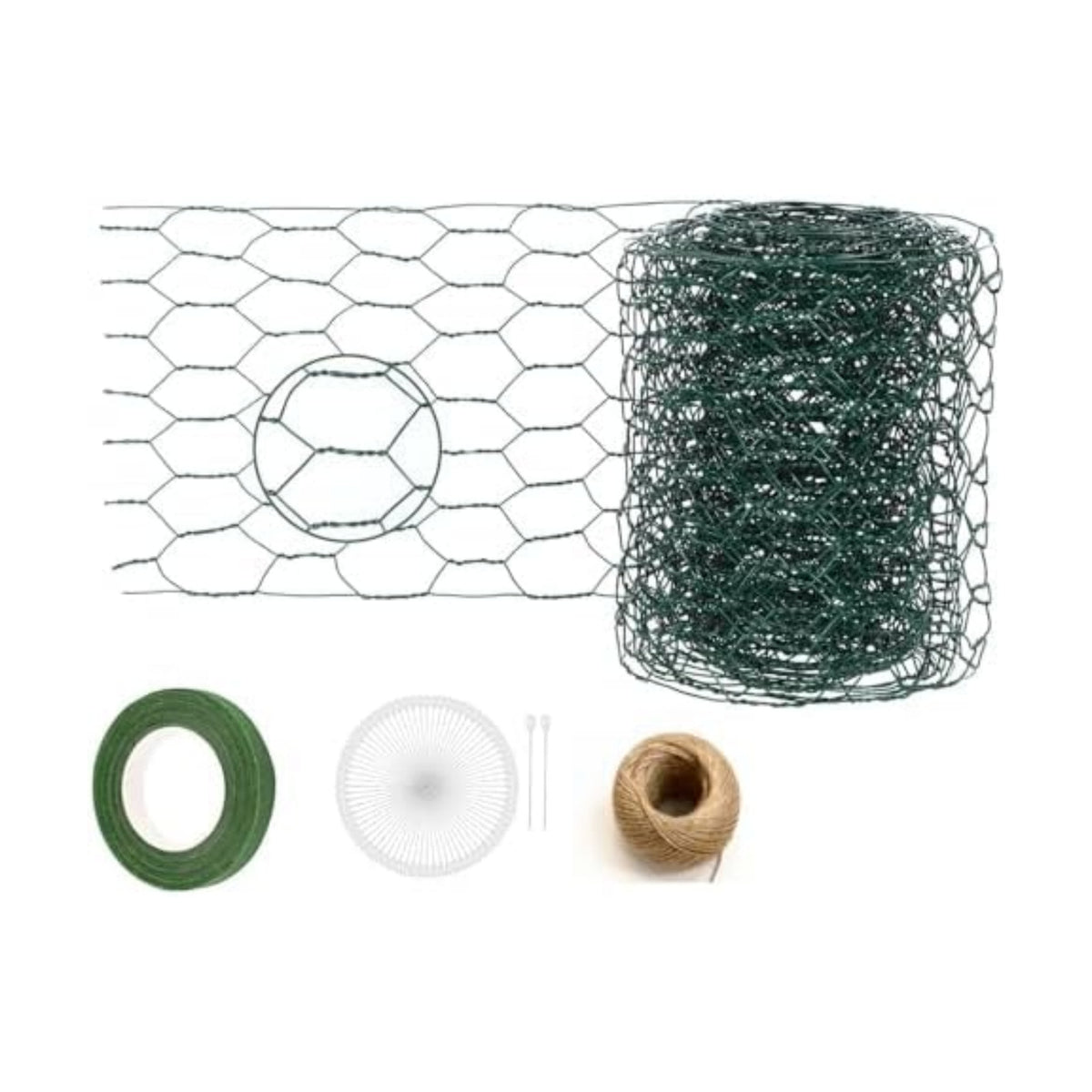 10cm*3m Chicken Wire Flower Arrangement Tools Kit,Floral Tape,Boutonniere Pin,Natural Jute Twine for Floral Arrangements