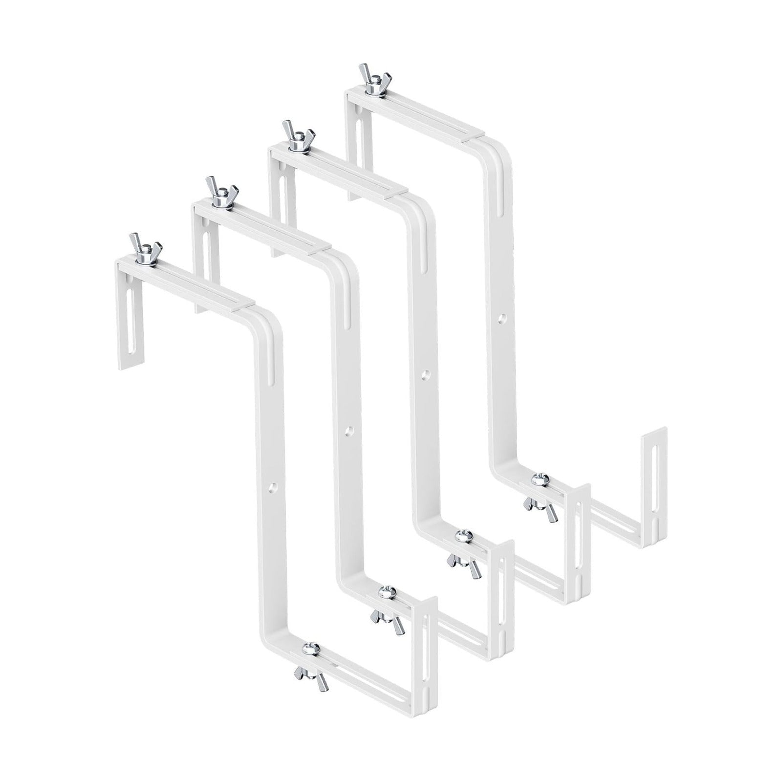 Adjustable Planter Box Brackets,Enhanced Bottom Support,Universal Outdoor Hanging Brackets,Flower Box Brackets for