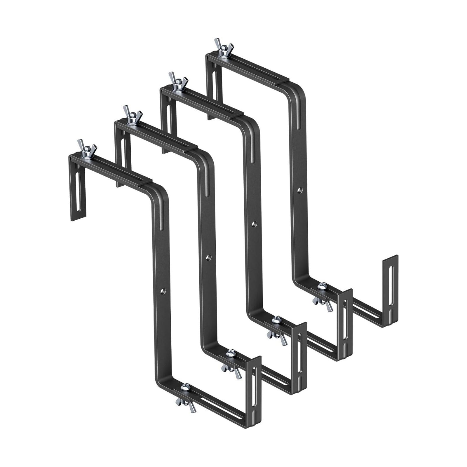 Adjustable Planter Box Brackets,Enhanced Bottom Support,Universal Outdoor Hanging Brackets,Flower Box Brackets for