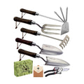Garden Tool Set, 6PCS Heavy Duty Stainless Steel Gardening Hand Tools with Ropes, Includes Hand Cultivator Shovel