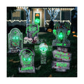 6 Pack Halloween Decorations, Glow in the Dark Tombstones Outdoor Decor
