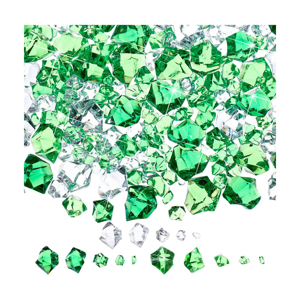 Syhood 570 Pcs Green Acrylic Gems Plastic Crystals