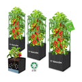 3 Pack Tomato Cages, Square Tomato Trellis with 17 Gallon Grow Bags,47IN Tall Heavy Duty Tomato Plant Support Stakes