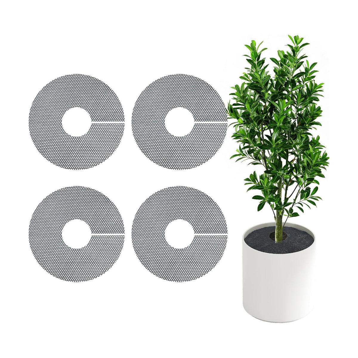 4 Pack Plant Pot Grids - 15.7 Inch Cuttable Soil Cover Protector from Cats, Animals Digging Stopper, Indoor Plant Pot Soil Guard for Outdoor Garden Balcony