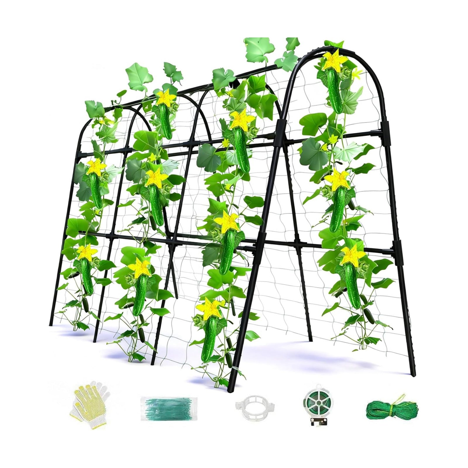 Cucumber Trellis for Raised Bed, U-Shape Garden Arch Metal Support for Climbing Plants, Metal Arch Plant Support