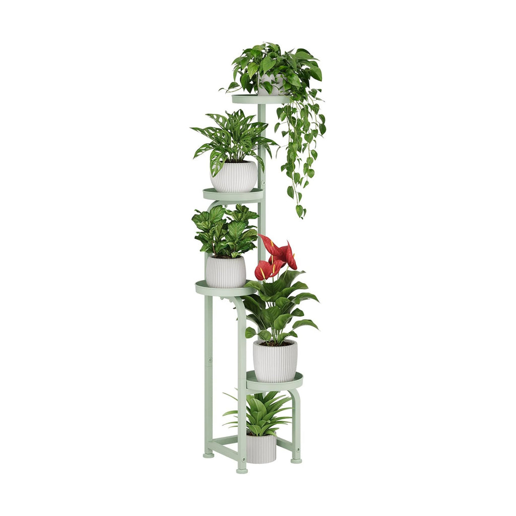 Bamworld Corner Plant Stand Indoor Outdoor Tall Metal Flower Pot Stands | 4 Tier Mint Green Heavy Duty Plant Shelf for
