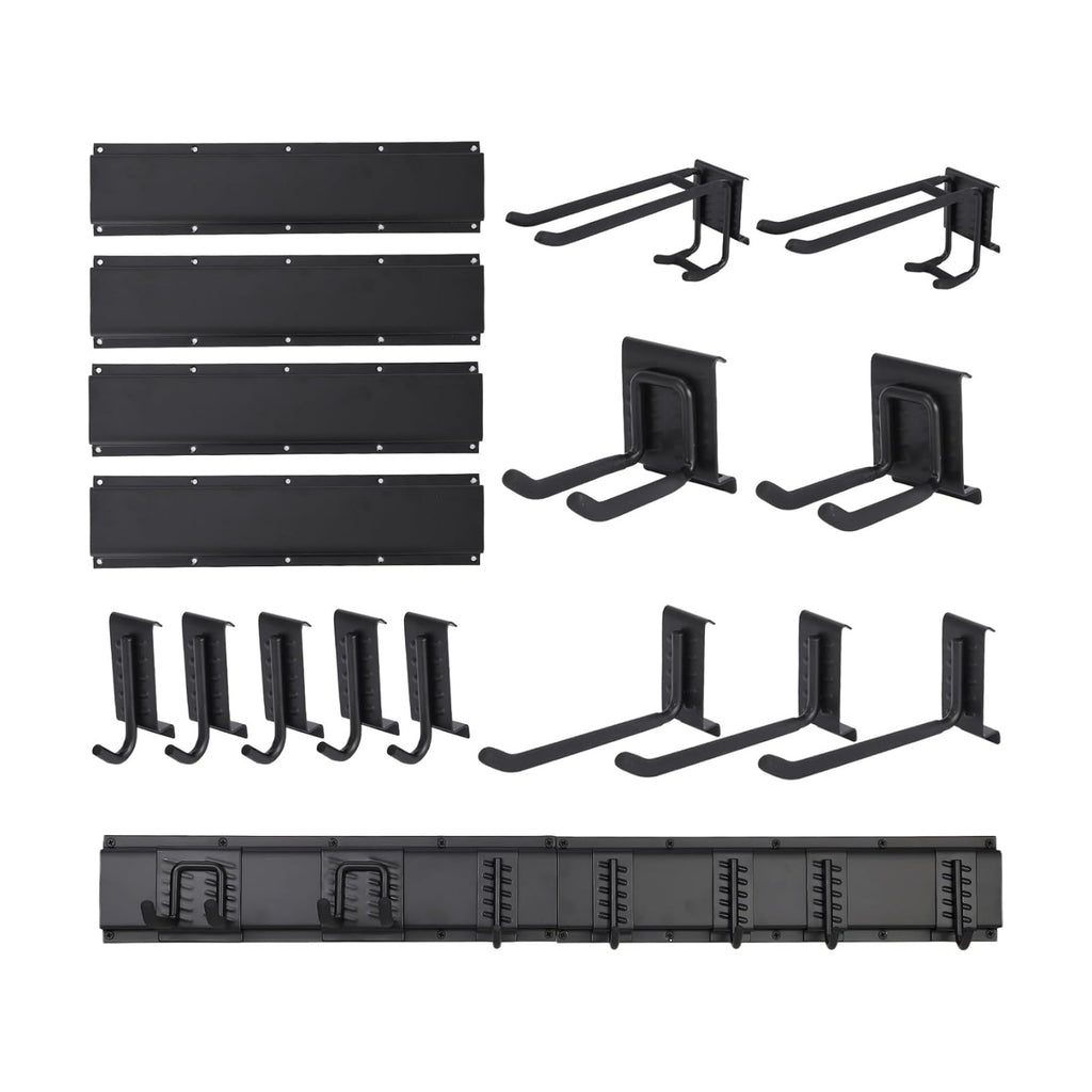 Garvee 64 Inch Garage Tool Organizer Wall Mount, Heavy Duty Garden Tool Storage Organization with 12 Adjustable Hooks