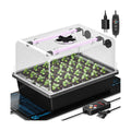 Hon&Guan 30-Cell Seed Starting Kit with Heat Mat and LED Grow Lights | 30-cell PP seedling tray, 5.3" dome with vents