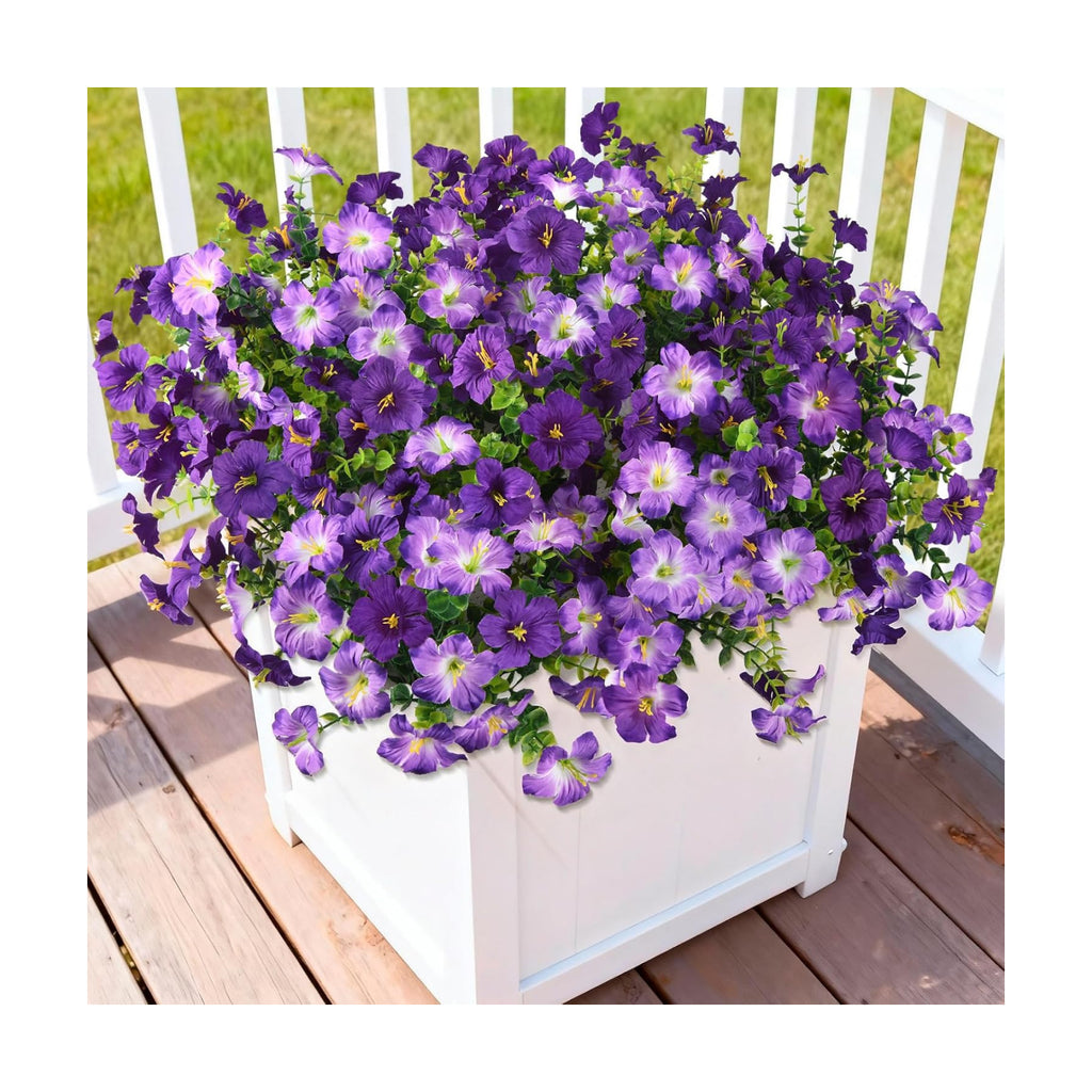 INQCMY Artificial Fake Petunias Flowers for Outdoors Spring Home Decoration