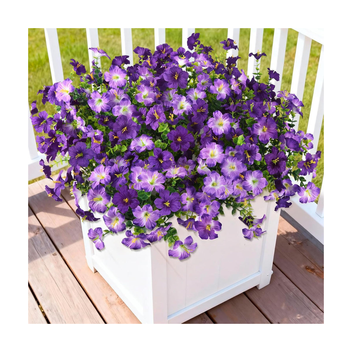 INQCMY Artificial Fake Petunias Flowers for Outdoors Spring Home Decoration