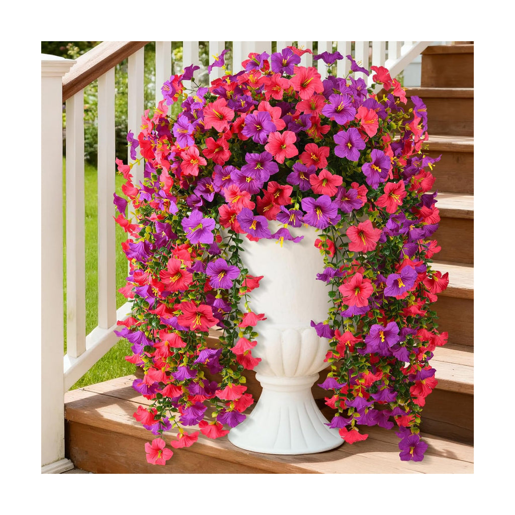 INQCMY Artificial Fake Flowers Plants for Outdoor Spring Summer Decoration