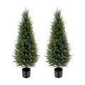 4FT Artificial Cedar Topiary Trees 2 Pack
