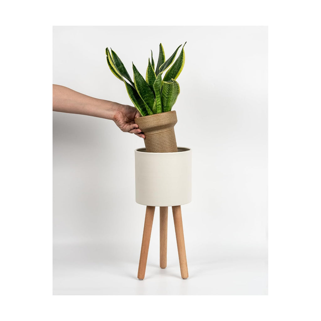 Bamworld Single Plant Holder for Indoor Plants Metal Planter Stand 6.9in