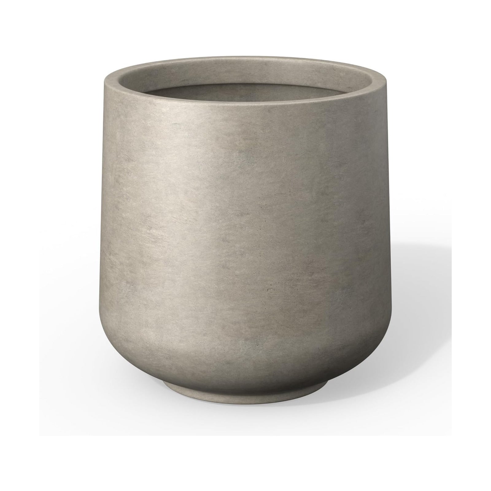 Kante Accent Round Curved Weathered Concrete Planter 13" Dia, Outdoor | Rubber Plug for Indoor, Drainage for Garden