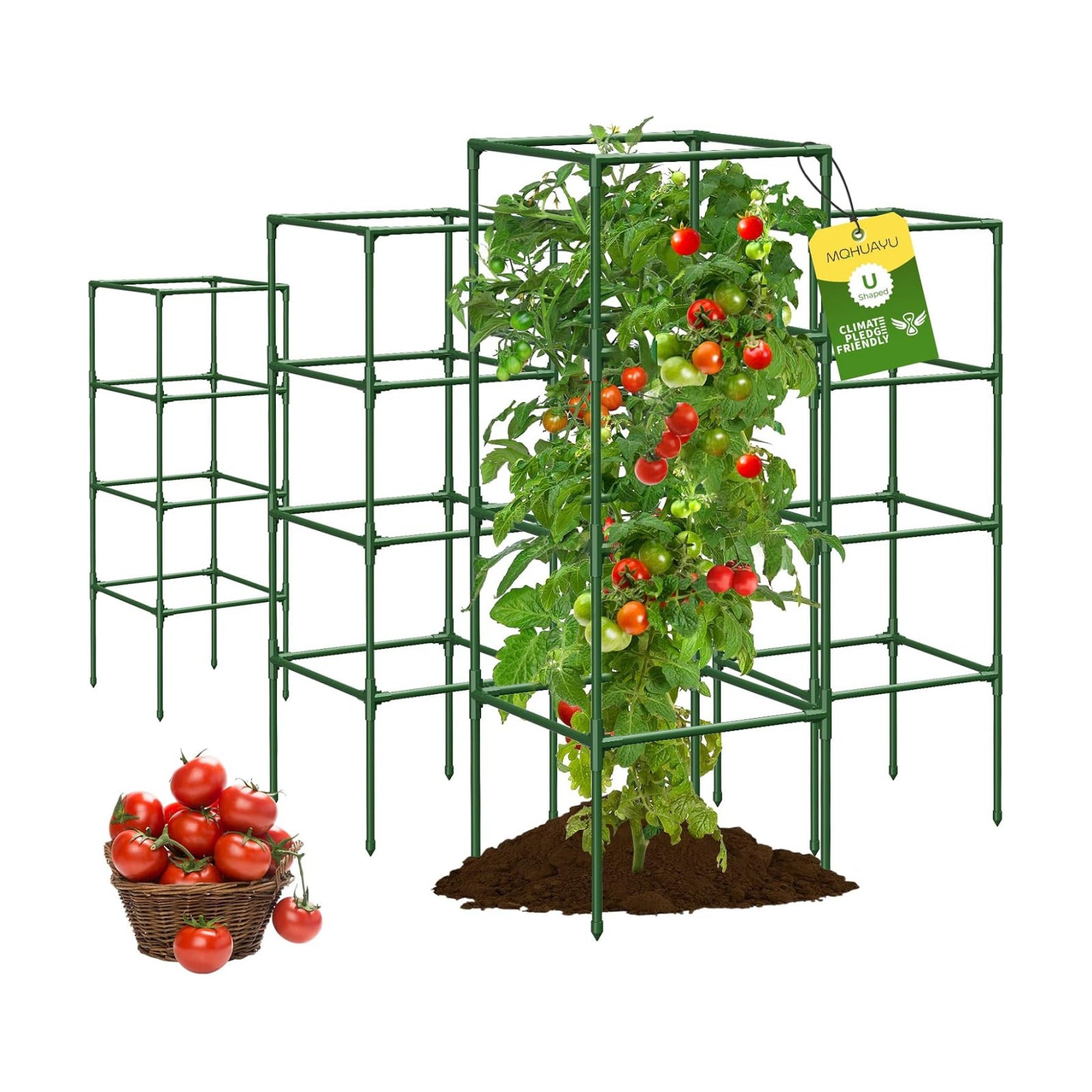 4 Pack Tomato Cage for Garden Support, 43 inch Tall Adjustable Plant Support Stakes, Tomato Trellis Extra Bold for