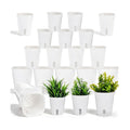 18 Pcs Self Watering Pots 3 Sizes Plastic Self Watering Planters Small Flower Plant Pot with Inner White Pot for Indoor