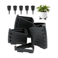 Li&Zhao 20pcs Pot Feet with 5pcs Fertilizer Cages, Plant Stand Risers for Indoor Outdoor Planters, Ceramic Pot Feet and Plant Stand Support for Gardening, Durable Pot Feet for Outdoor Planters (Black)