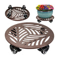 1-Pack Large Metal Plant Caddy with Wheels 13.6 Inches Heavy-duty Rolling Plant Stands with Casters Wheeled Flower Pot