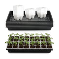 RooTrimmer 5 Pack Heavy Duty 1020 Trays and 40 Pack Clear 4 Cell Seed Starter Trays with Large Drainage Holes, Easy