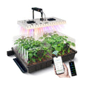 MetryGrow 48W Full Spectrum LED Grow Light Seed Starter Kit, 80-Cell Tray with 30W Heating Mat & Adjustable Dome