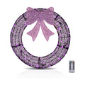 Karl home 36 in Pre-Lit Outdoor Christmas Wreath, 224 LED Lights, Purple