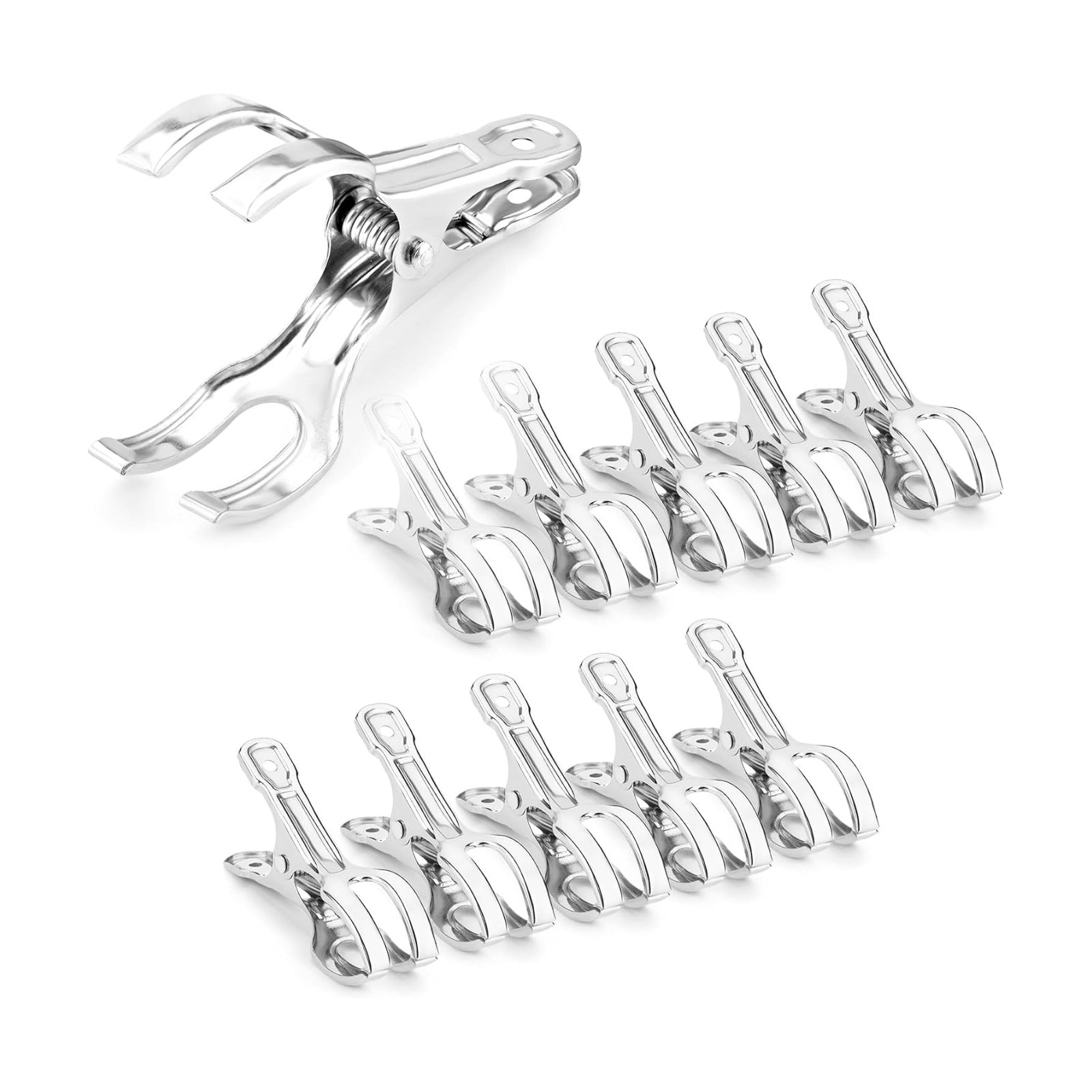 60 Pack Large Garden Clips for Netting, Clamps with 2''Jaw Opening | 3.3'' Stainless Steel Greenhouse Clamps for 3/4"