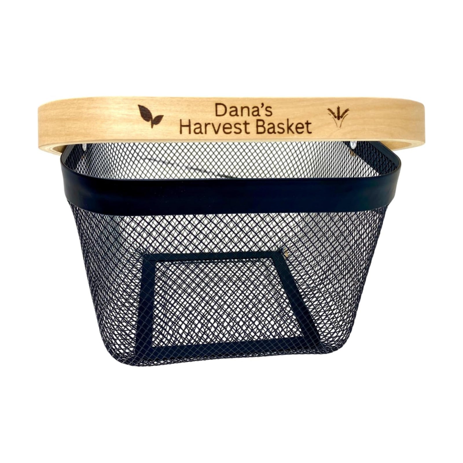 PersonalizedMetal Mesh Harvest Basket with Custom Engraved Handle, Gift For Gardeners, Vegitable Harvesting Basket