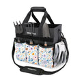 WORKPRO Garden Tool Bag, 10 Pockets and Shoulder Strap, Floral White | Heavy Duty Gardening Organizer Tote Bag