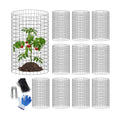 winemana 12 Set Garden Plant Protector Cage,36 Pcs 16x12 in Metal Wire Protectors for Plants Protection Cages with