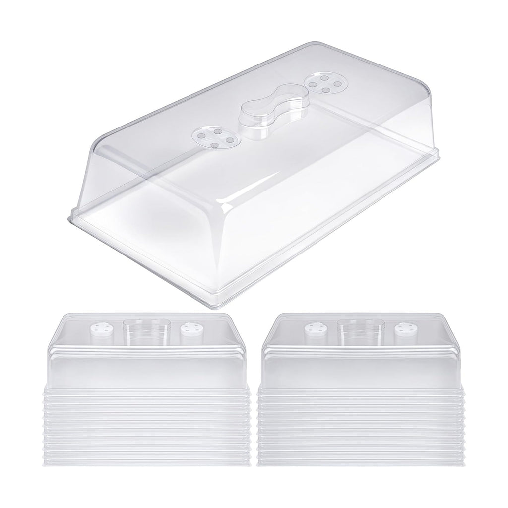 ZJP 20 Pack Heavy Duty 5" Humidity Dome for 1020 Seed Starter Trays – Clear Vented Propagation Cover & Cloning Lid for