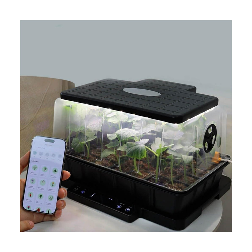 LETPOT Smart Seed Starter Kit with Humidity Dome, Waterproof Seedling Mat & 24W Full-Spectrum LED Grow Light – Smart