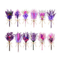 12/24 PCS Charming Dried Flowers Bouquet for Vase Various Dried Wildflowers with Stems Mini Handmade Wildflowers Natural Real Flowers Bulk Flowers Craft (Purple Series, 12 PCS)