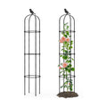 Garden Obelisk Trellis for Climbing Plants Outdoor - 69"(H), Rustproof Trellis with Adjustable Rings, Metal Plant