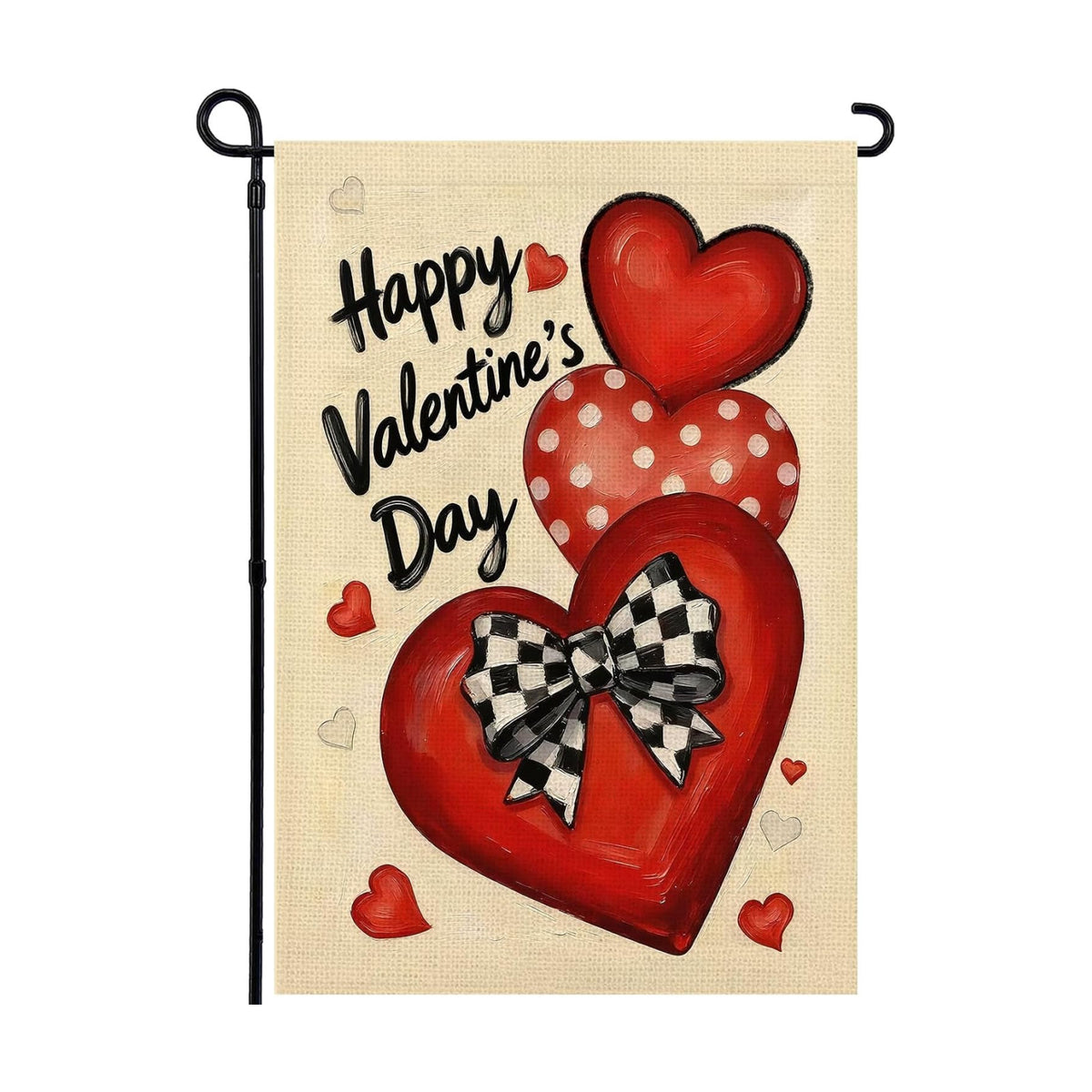 Valentines Day Garden Flag 12x18 Inch Love Heart Double Sided