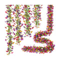 Ammyoo Artificial Flowers Garland Ivy, 4 Pack 5.9 FT Spring Summer Decor UV Resistant Fake Mums Floral Vine Silk Daisy Hanging Flower for Home Garden Wedding Decor Photo Booth Backdrop(Mix)