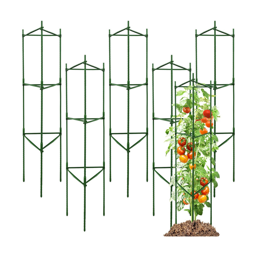 TCBWFY 6-Pack 48-Inch Adjustable Tomato Cages, Heavy-Duty Metal Plant Support Trellis for Garden and Pots, DIY Tomato