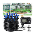 HIRALIY 59FT Drip Irrigation Kit with Water Timer, Quick-Connect | Garden Watering System with 15 Adjustable Misting
