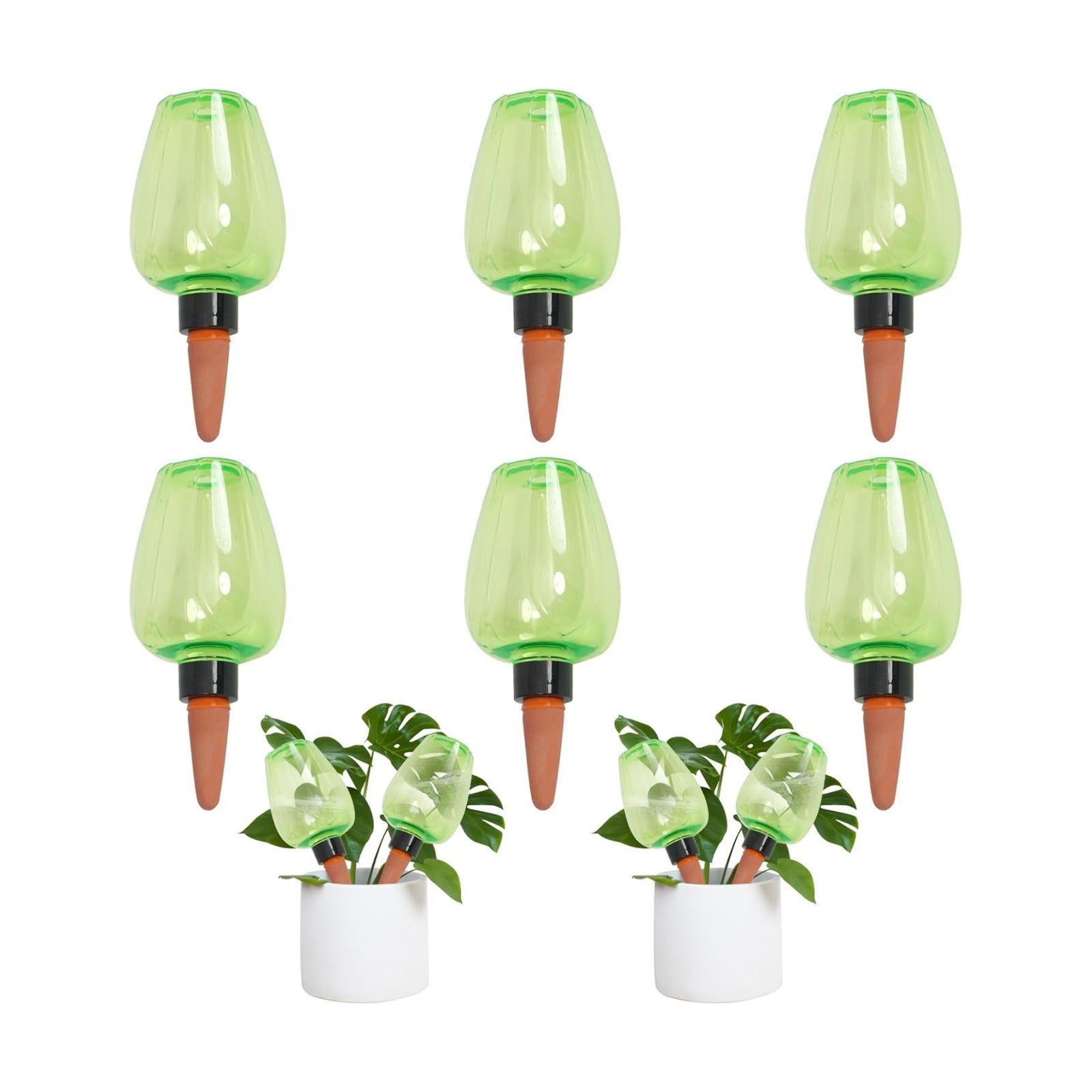 6pcs Plant Self Watering Globes, Plastic Water Bulbs Top Fill, 12.3 oz Plant Watering Devices System Slow Release