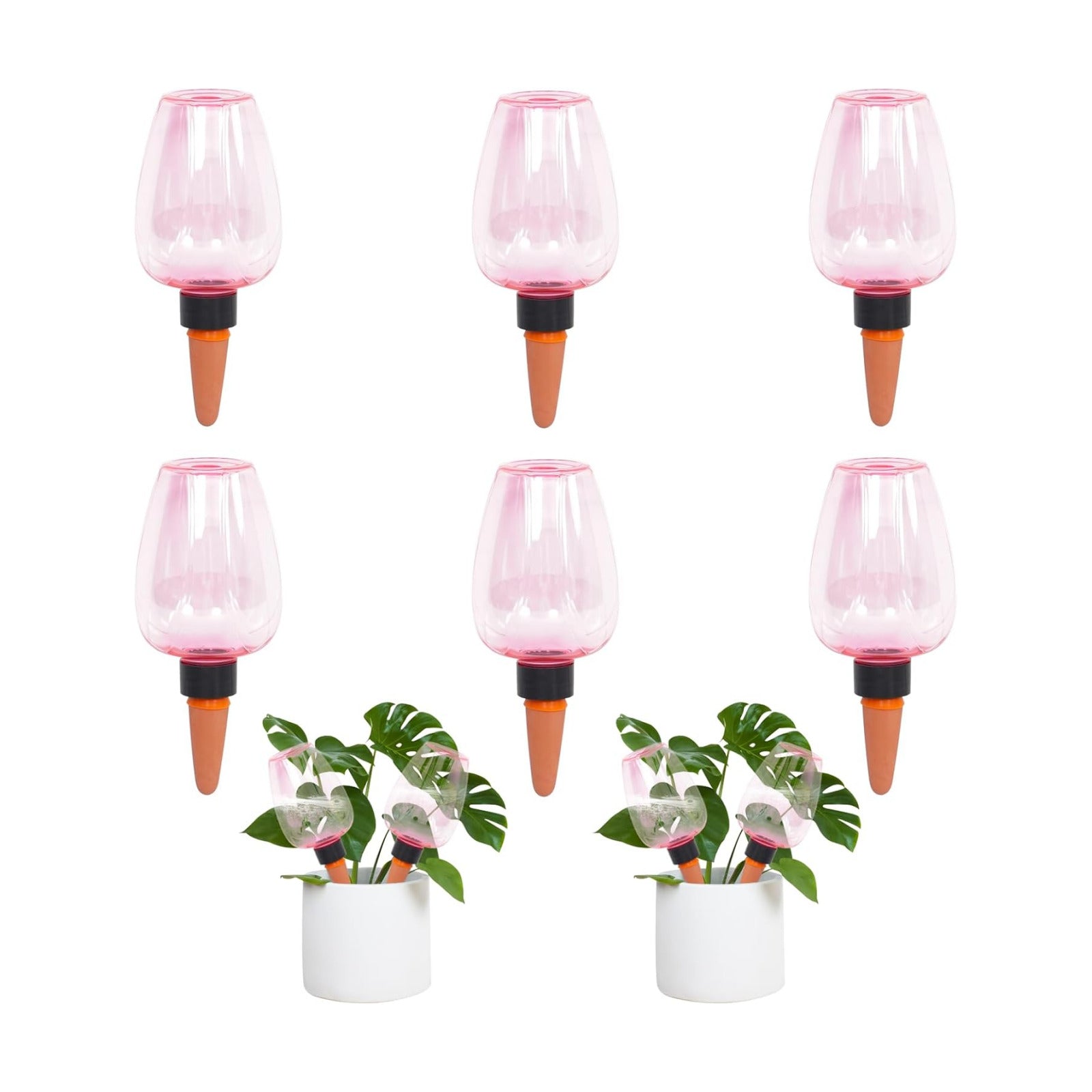 6pcs Plant Self Watering Globes, Plastic Water Bulbs Top Fill, 12.3 oz Plant Watering Devices System Slow Release