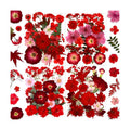 94 Pcs Red Pressed Dried Flowers for Resin, Real Natural Bulk Dry Wildflowers Leaves Perfect for Epoxy Molds, DIY Crafts, Home Decor, Soap Candles Jewelry Making