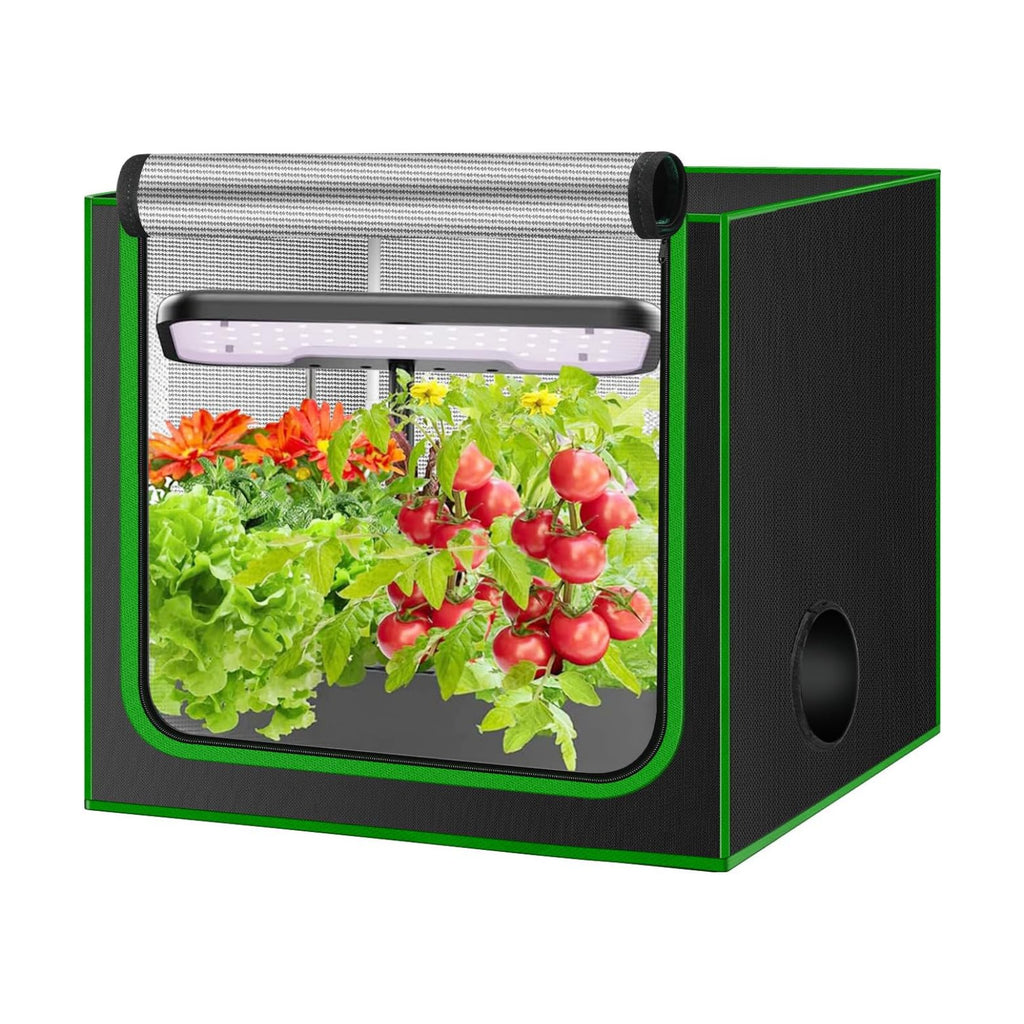 Small Grow Tent for Aerogarden，24”x18”x28” ，Hydroponics Growing System ，Highly Reflective 600D Diamond Mylar Canvas