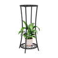 YINMIT Plant Stand Indoor Outdoor, 2 Tier Metal Potted Holder Rack, Flower Pot Stand Shelf, Heavy Duty Round Supports