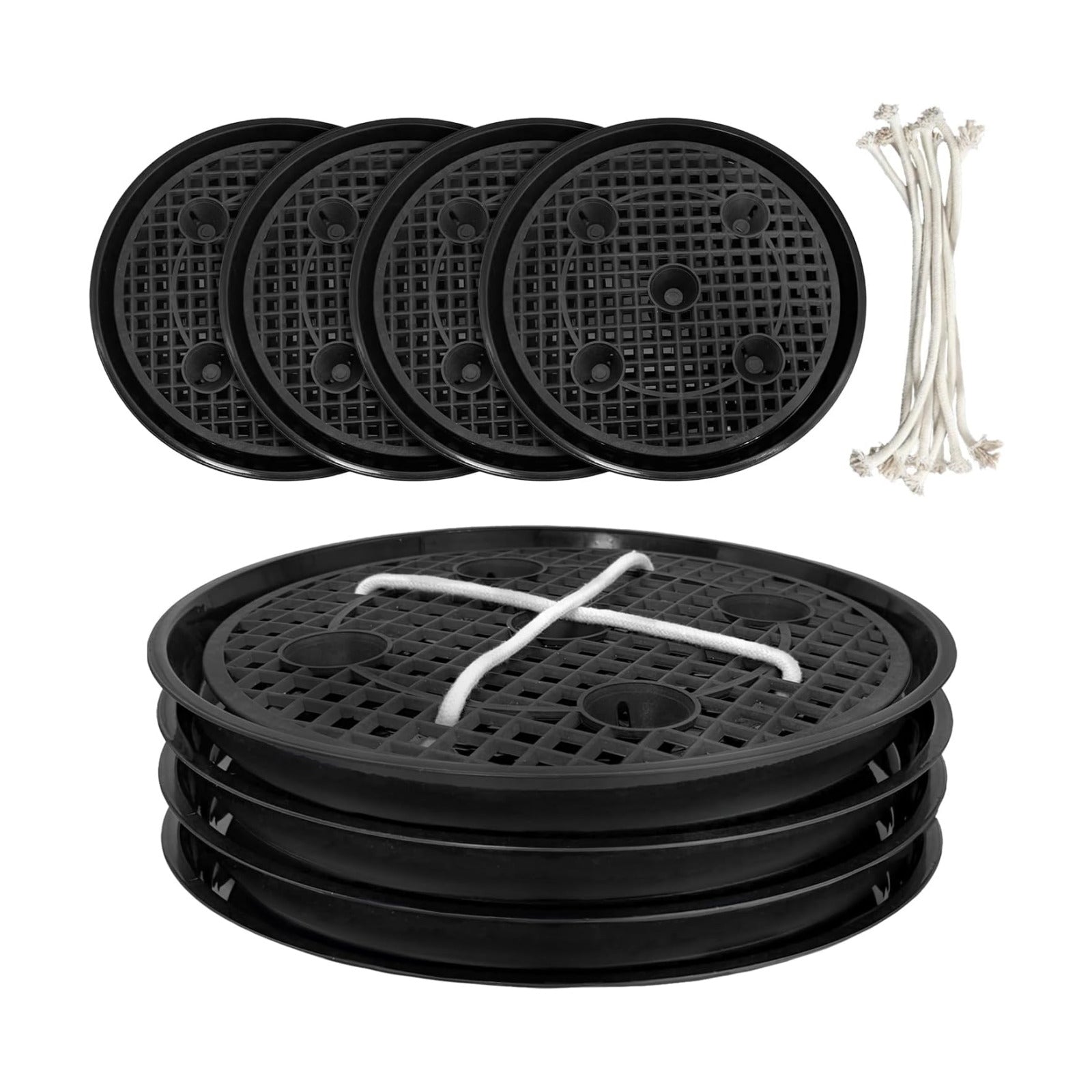 4 Pcs 14'' Self-Watering Pot Base, Auto-Irrigation System Plant Bottom | Saucer Stand for 5 Gallon Fabric Pot, Auto