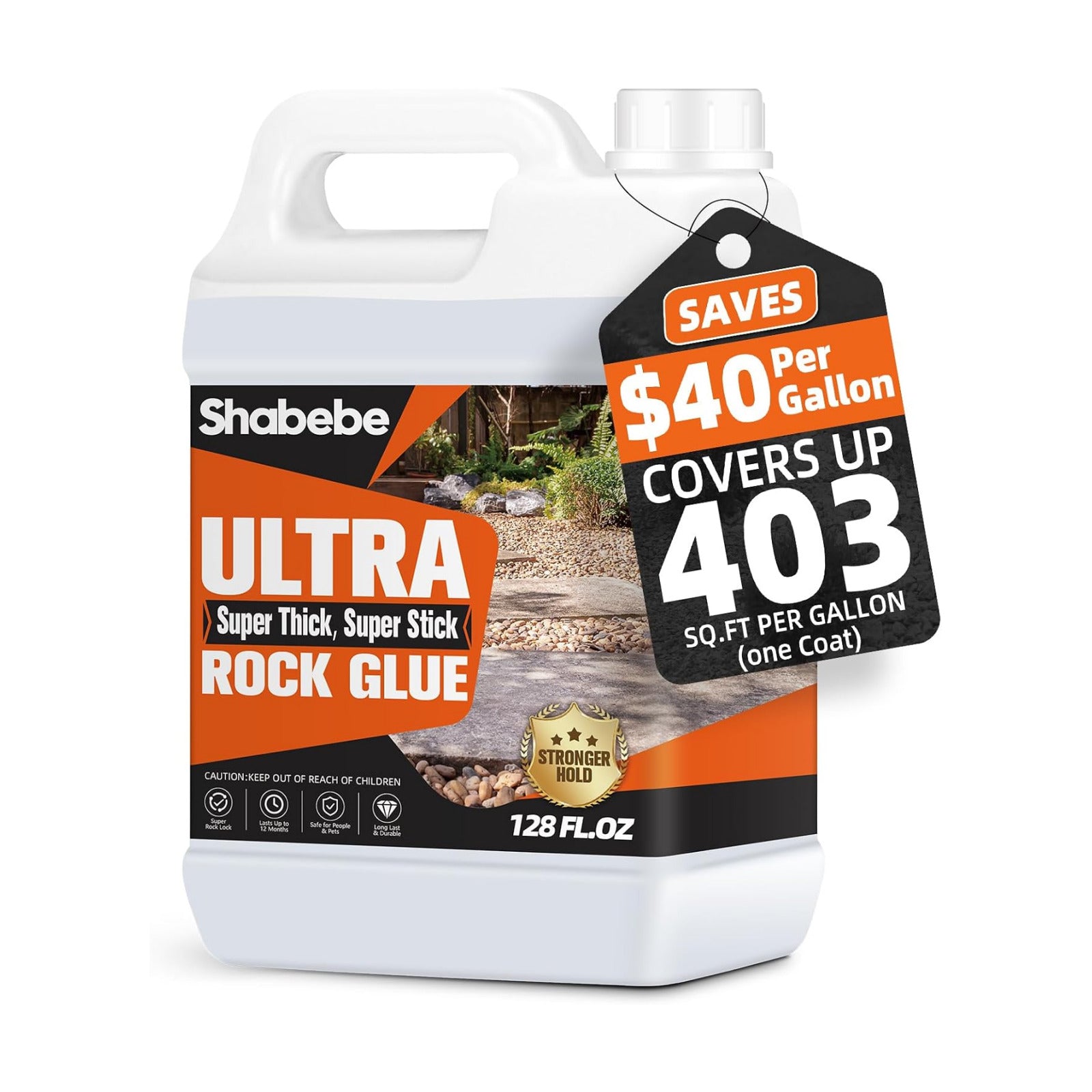 Rock Glue for Landscaping, Upgraded Ultra Mulch Hold 1 Gallon–Gravel & Pebble Stabilizer, Bicycle-Friendly Grade
