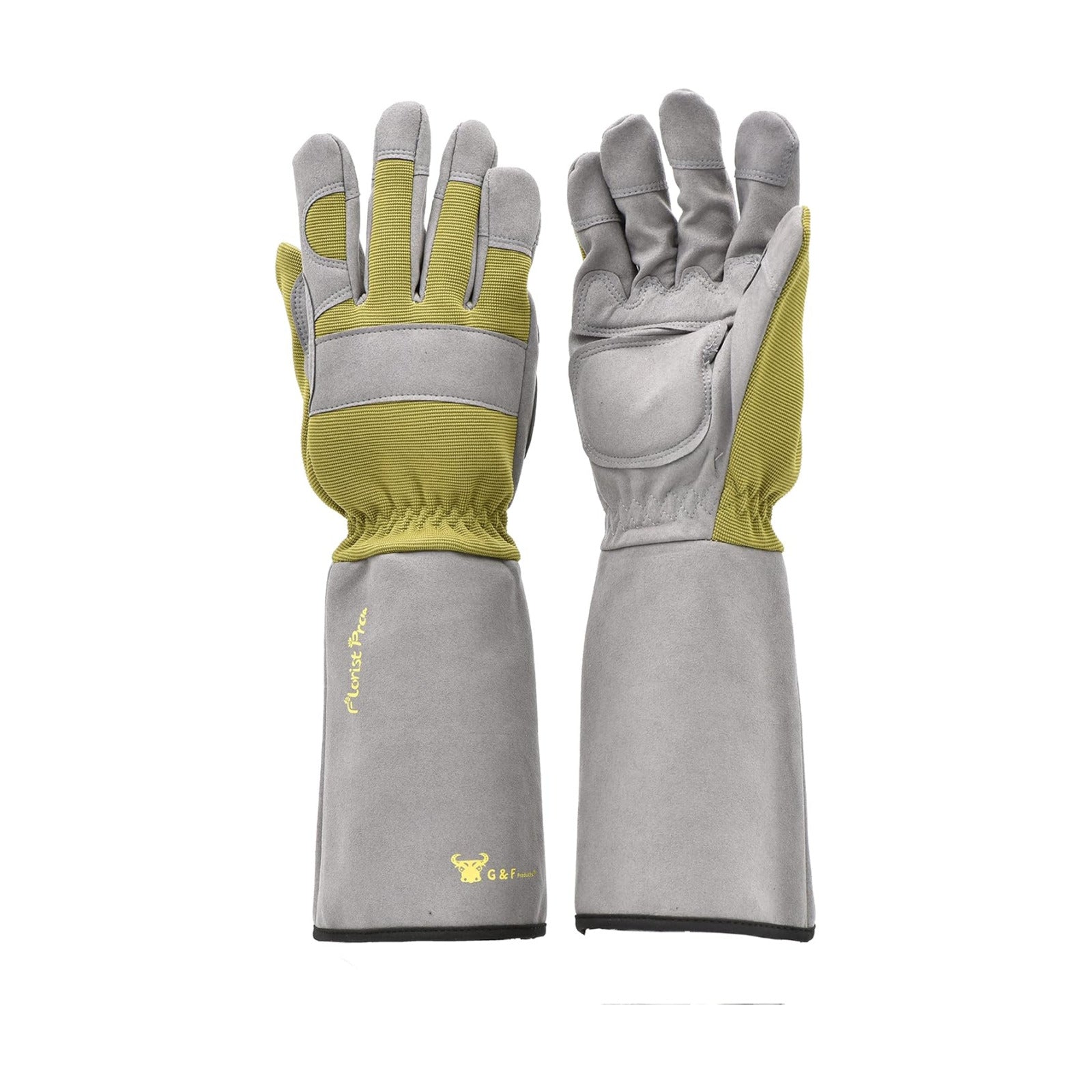 G & F Products Florist Pro Rose Gardening Gloves, Synthetic Leather Palm, Thorn Protection, Long Sleeve