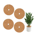 4 Pack 15.7 Inch Coconut Fiber Mulch Ring - Natural Coco Coir Tree Ring Protector Mats, Weed Barrier Plant Discs for