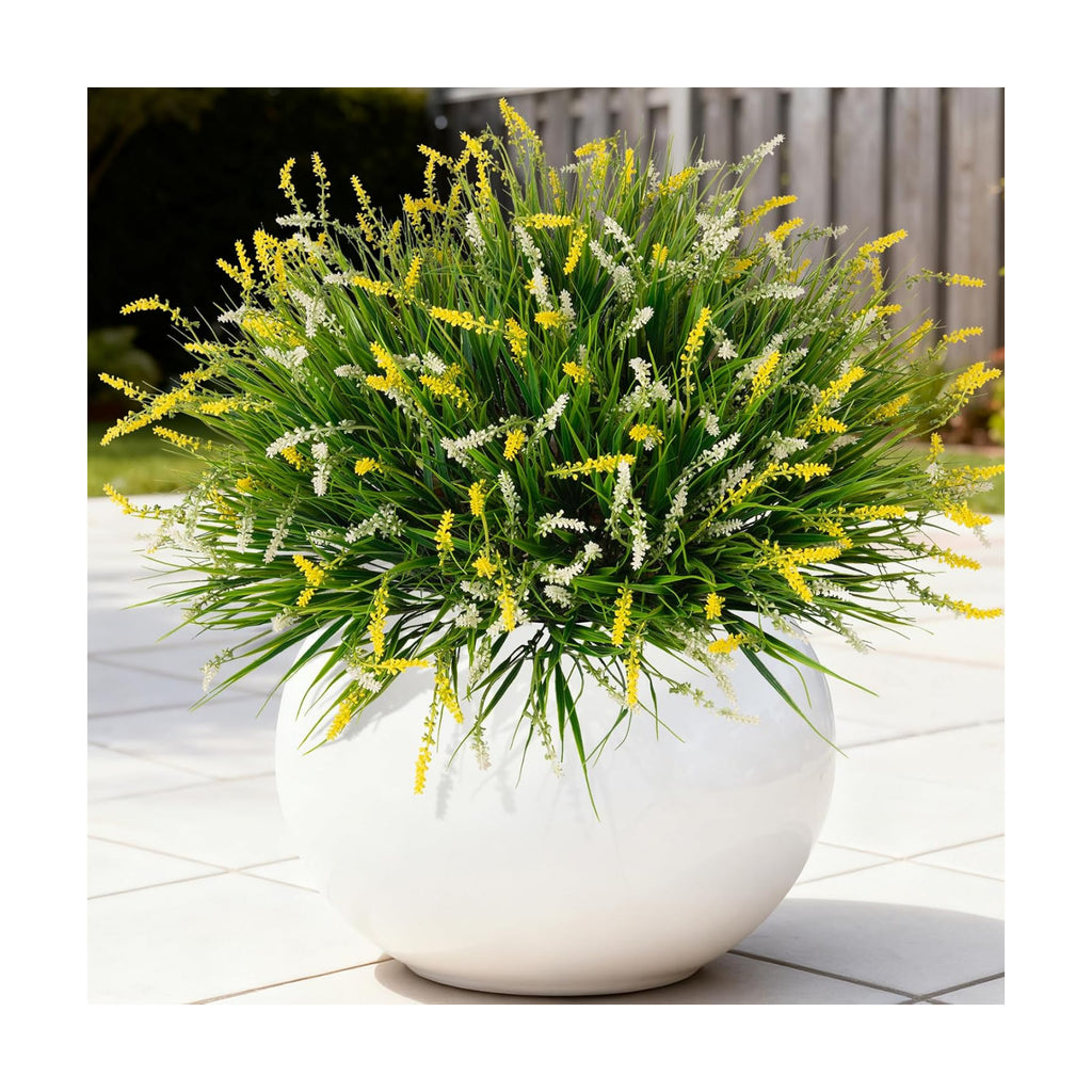 Ammyoo Artificial Plants Fake Monkey Grass for Outdoor Porch Decorations